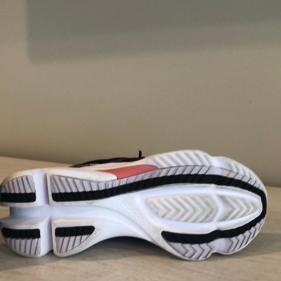 Saucony Black and White Athletic Sneakers with Pink Accents - Picture 6 of 7